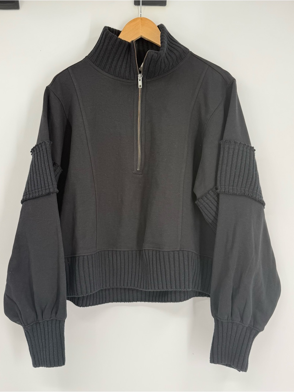 Daily Practice Anthropologie Indy Grab Pullover Sweatshirt Black Size L - Picture 11 of 11